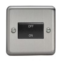 Varilight Matt Chrome 10a Fan Isolator Switch c/w Black Insert