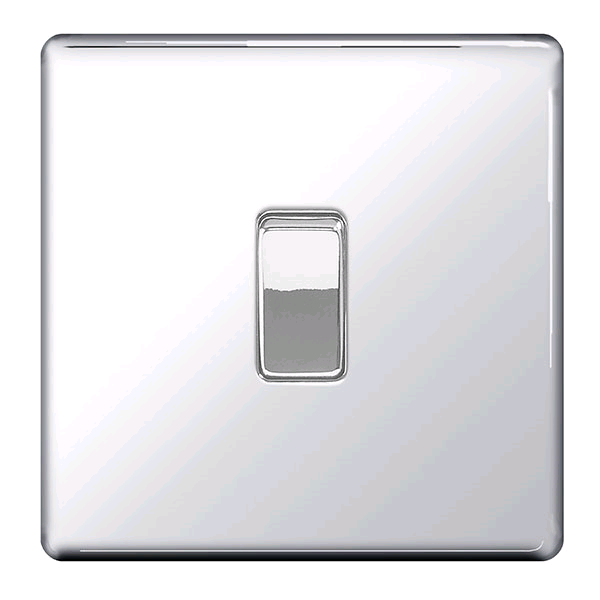 BG Polished Chrome Screwless Flatplate 1g 2way 