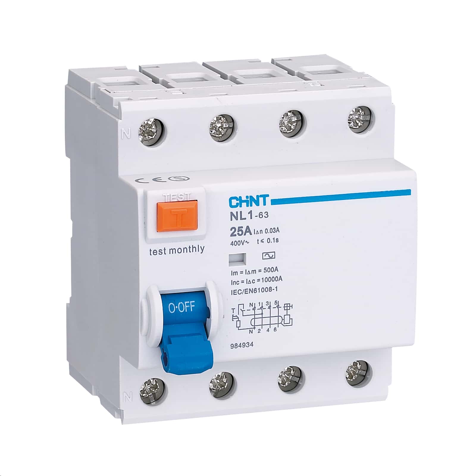 Chint 4Pole RCD 100a 300mA "A" Type Time Delayed 