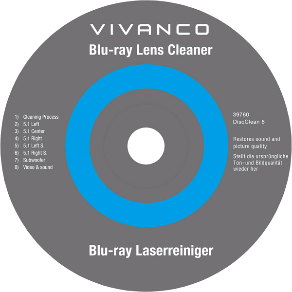 Vivanco Disc Clean6 Lens Cleaner Blu-Ray & DVD 