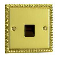 Varilight Georgian Brass BT Telephone Slave c/w Black Insert 