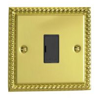 Varilght Georgian Brass Un-Switched Fused Spur c/w Black Inserts
