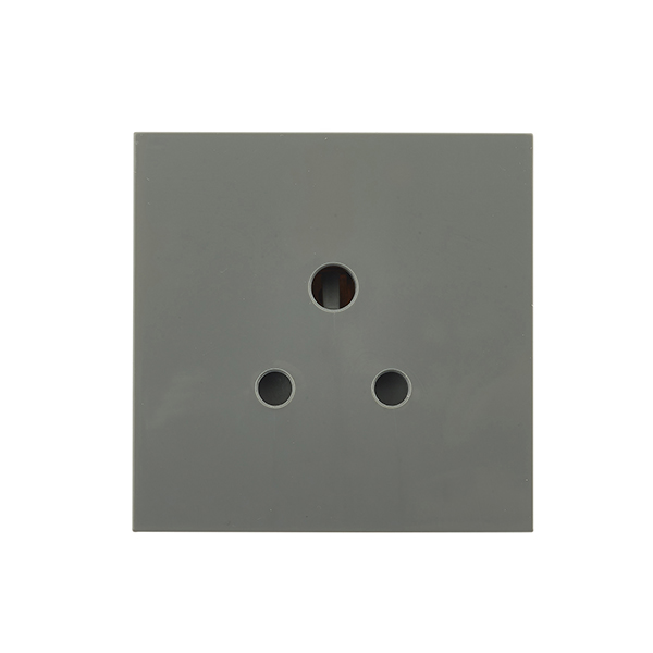 BG  Euro Module 5A Round Pin Unswitched Socket Grey