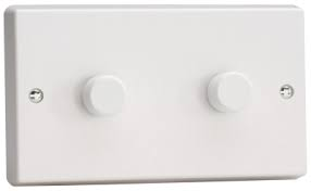 Varilight 2Gang Dimmer Twin Plate 400W White