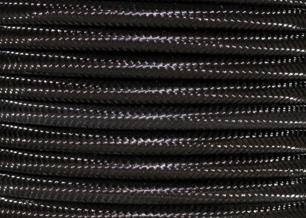 Cable 2 Core Over Braided Round 0.75mm Black