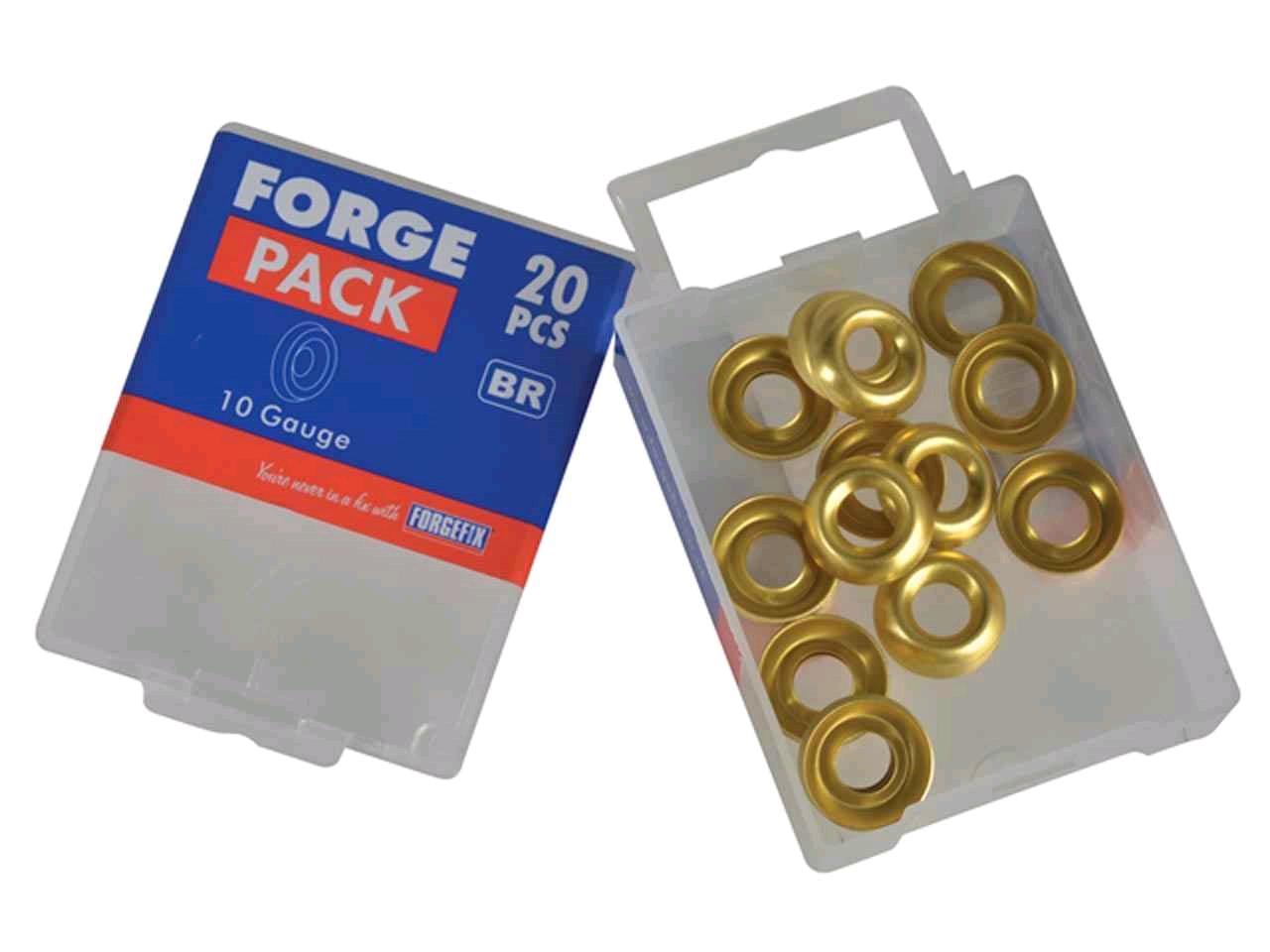 Forgefix Screw Cup Washers No 10's Brass (Pack of 20) 