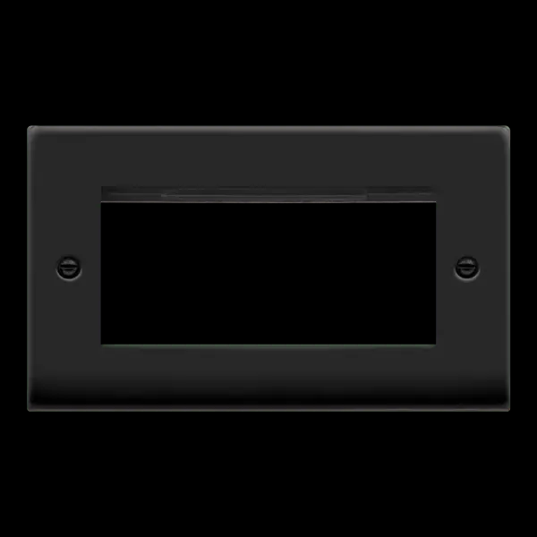 Click 2 Gang New Media Unfurnished Plate 4 Apertures Matt Black
