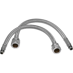 Flexible Tap Connector M12 15mm 300mm Long (2pk) 