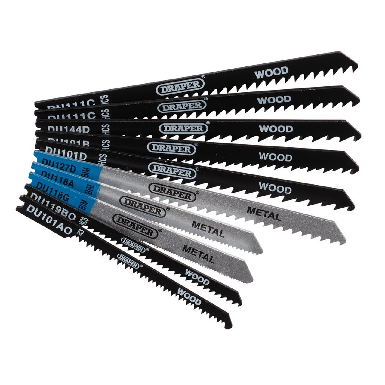 Draper Assorted BIM & HCS Jigsaw Blade for Wood & Metal 10pk