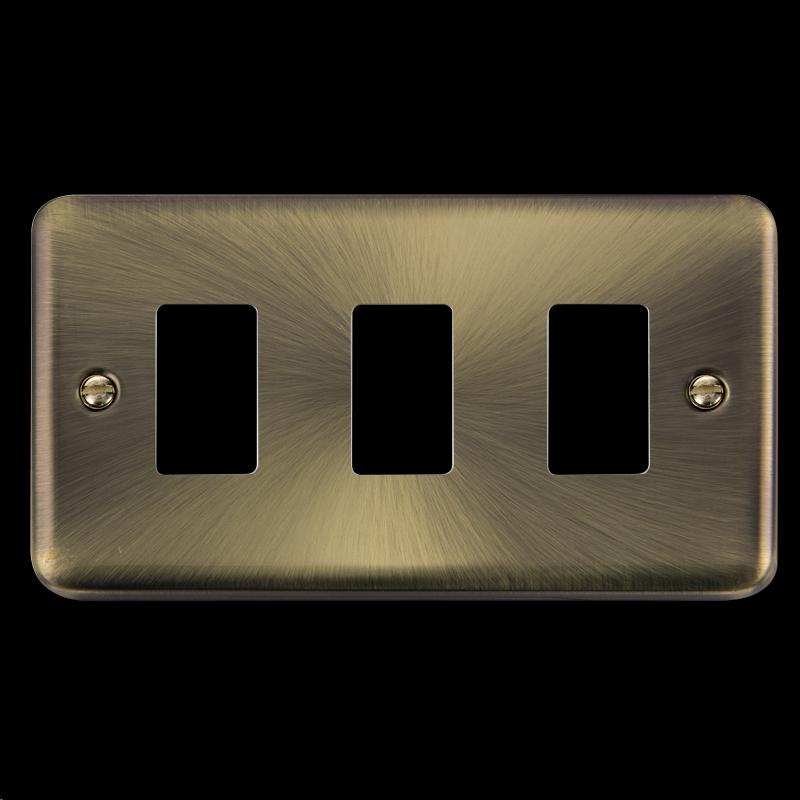 Click Scolmore Gridpro 3G Deco+ Cover Plate Polished Brass