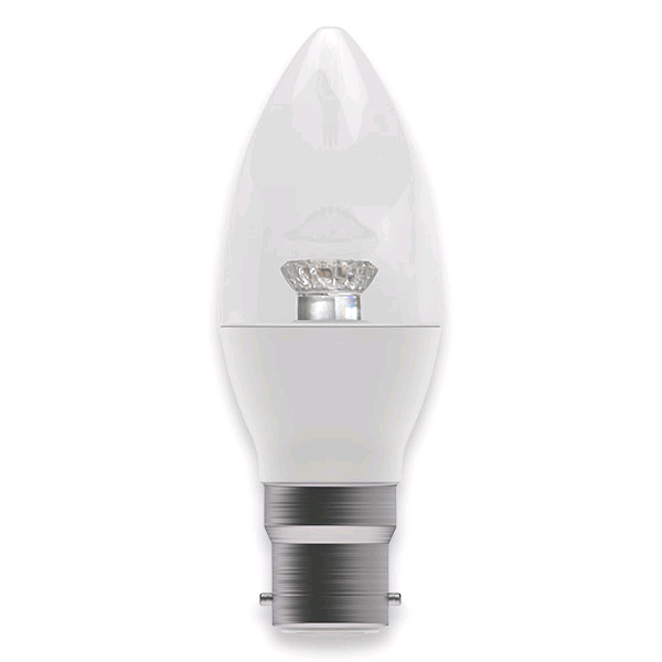 Bell 7w BC LED 2700K Clear Candle Lamp Warm White 