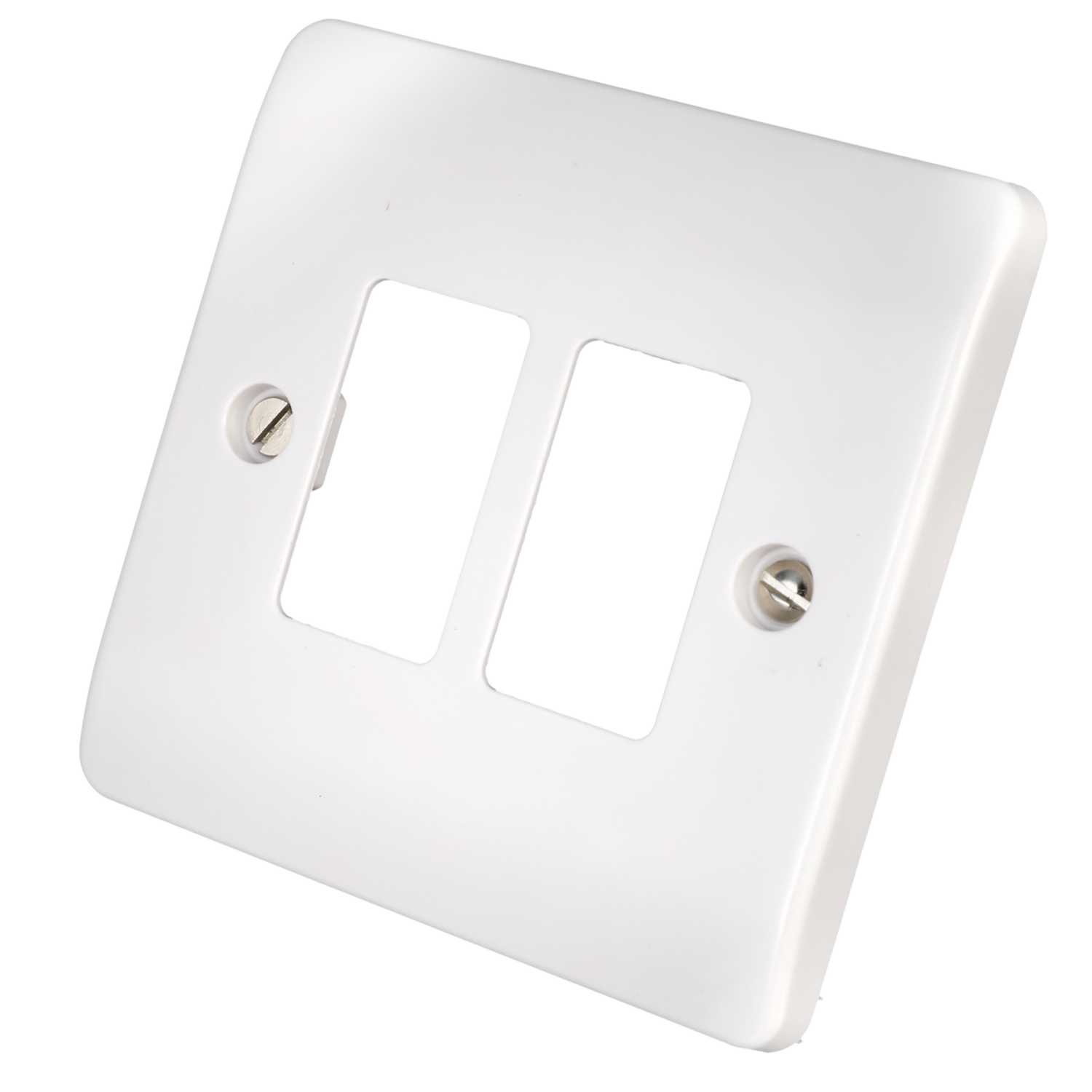 Click GridPro 2Gang Front Plate White
