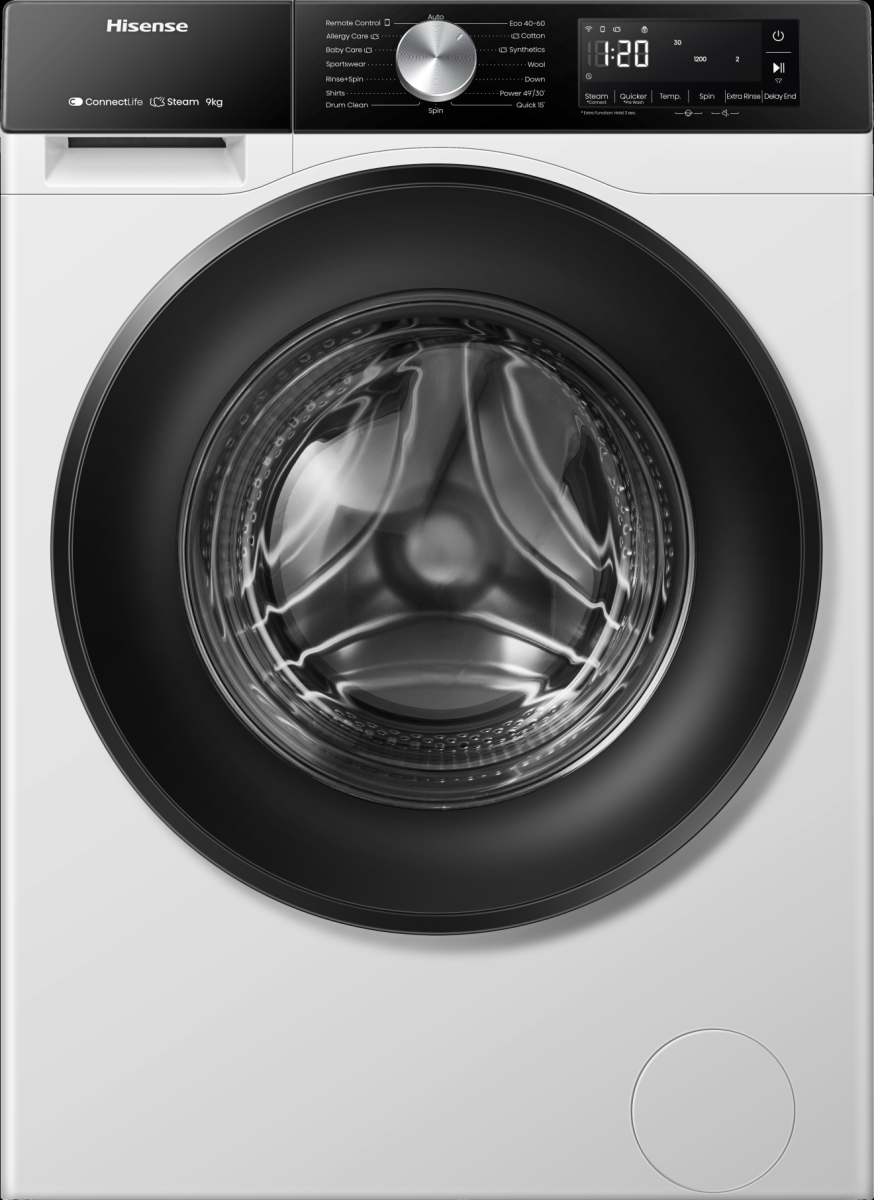 Hisense 3S Series WF3S9043BW3 9kg WiFi Connected Washing Machine with 1400 rpm - White - A Rated