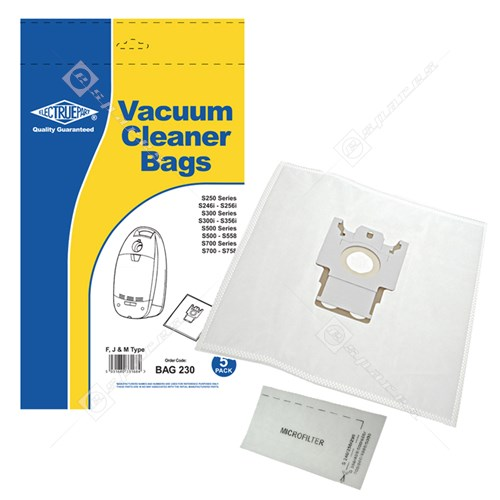 Electruepart BAG 230 Cleaner Bags x 5 For Miele Cylinder Vacuum FJM Type 