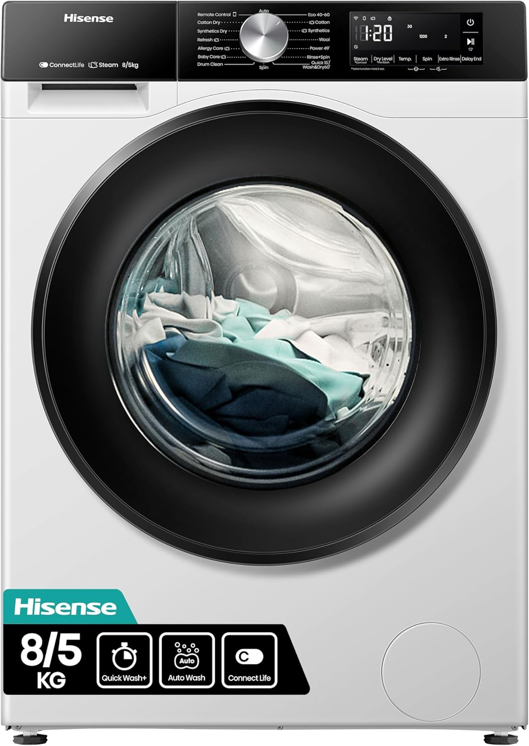 Hisense WD3S8043BW3 8kg/5kg 1400 Spin  Washer Dryer - White