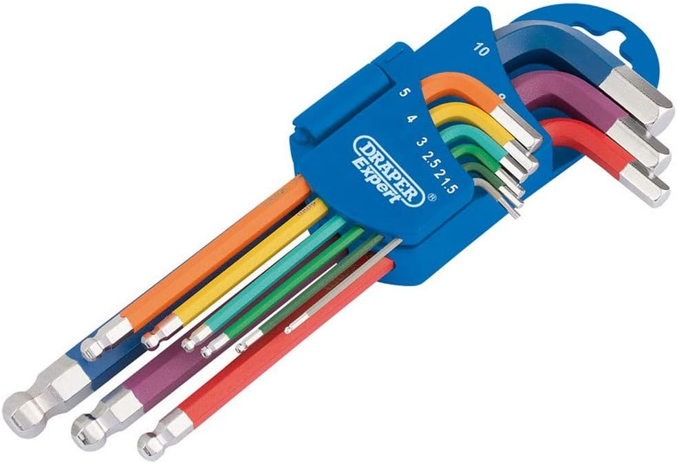 Draper DRA66132 Large Colour Ball Hex Key Set 9pc