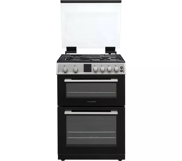 Montpellier MDOG60LS 60cm Double Gas Cooker in Silver LPG Jets Included