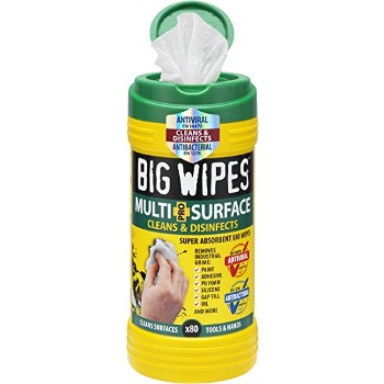 Bigwipes 4 x 4 Green Top MULTI Surface 80 Hand Wipes 