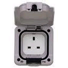 MK Masterseal 1gang 13A DP Socket Outlet Grey IP56 