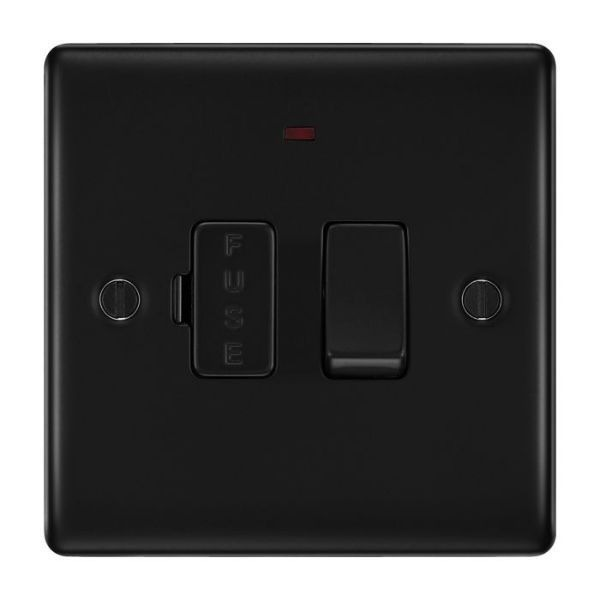 BG 13a Switched Fused Connection Unit c/w Neon Matt Black 