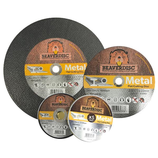 Beaver Metal Flat Cutting Discs 115 x 2.5 x 22mm - Flat Discs  (Tin 5)
