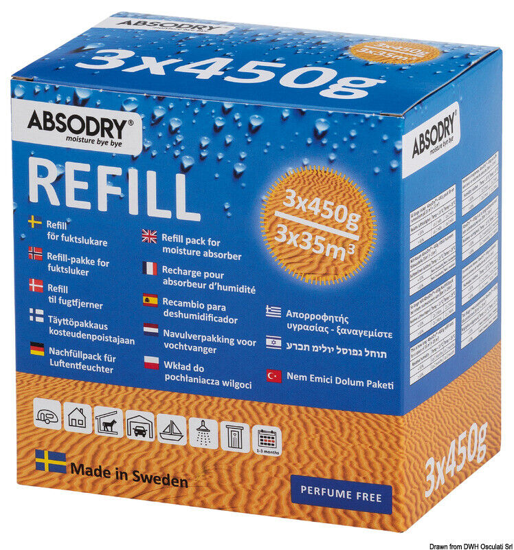 ABSODRY 5215304 Triple Bag Refill  3 Pack x 450g 