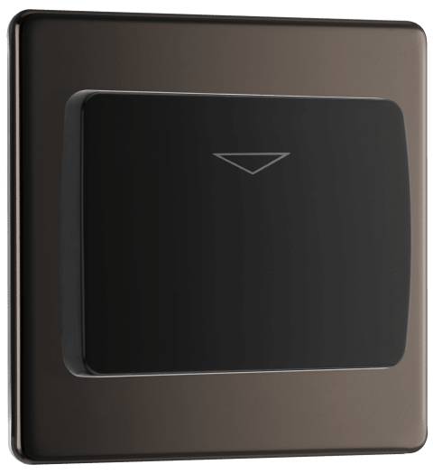 BG Hotel Key Card Switch Screwless Flatplate Black Nickel Kit