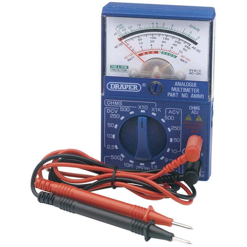 Draper Pocket Analogue Multimeter Measures AC/DC 