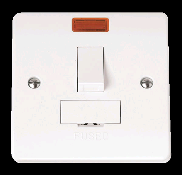 Click 13A Switched Fused Spur c/w Neon Without Flex Outlet 