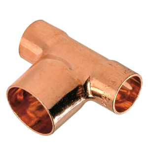 Copper Reducing Tee 15mm x 15mm x 22mm Endfeed 