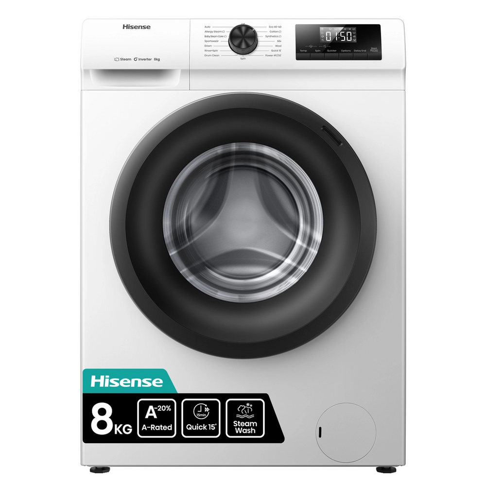 Hisense WF1Q8041BW 8kg 1400 Spin Washing Machine - White
