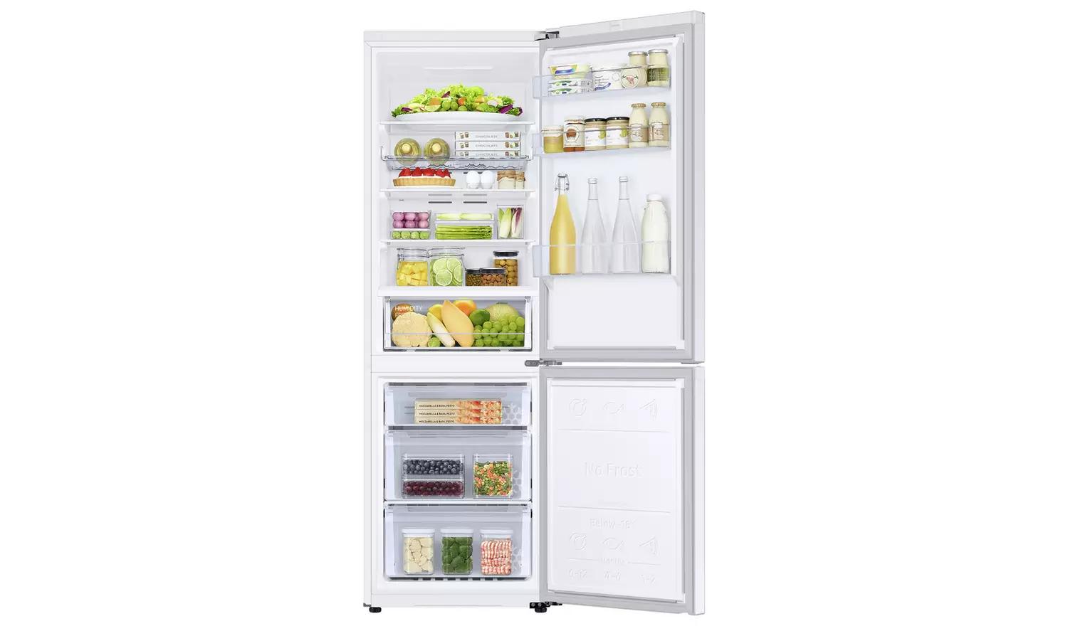 Samsung RB34T602EWW Freestanding Total No Frost Fridge Freezer 340L capacity, 60cm wide, White Height 185, Width 60