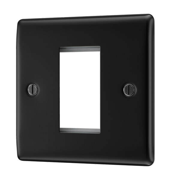 BG Euro Module 1 Gang Front Plate Matt Black 