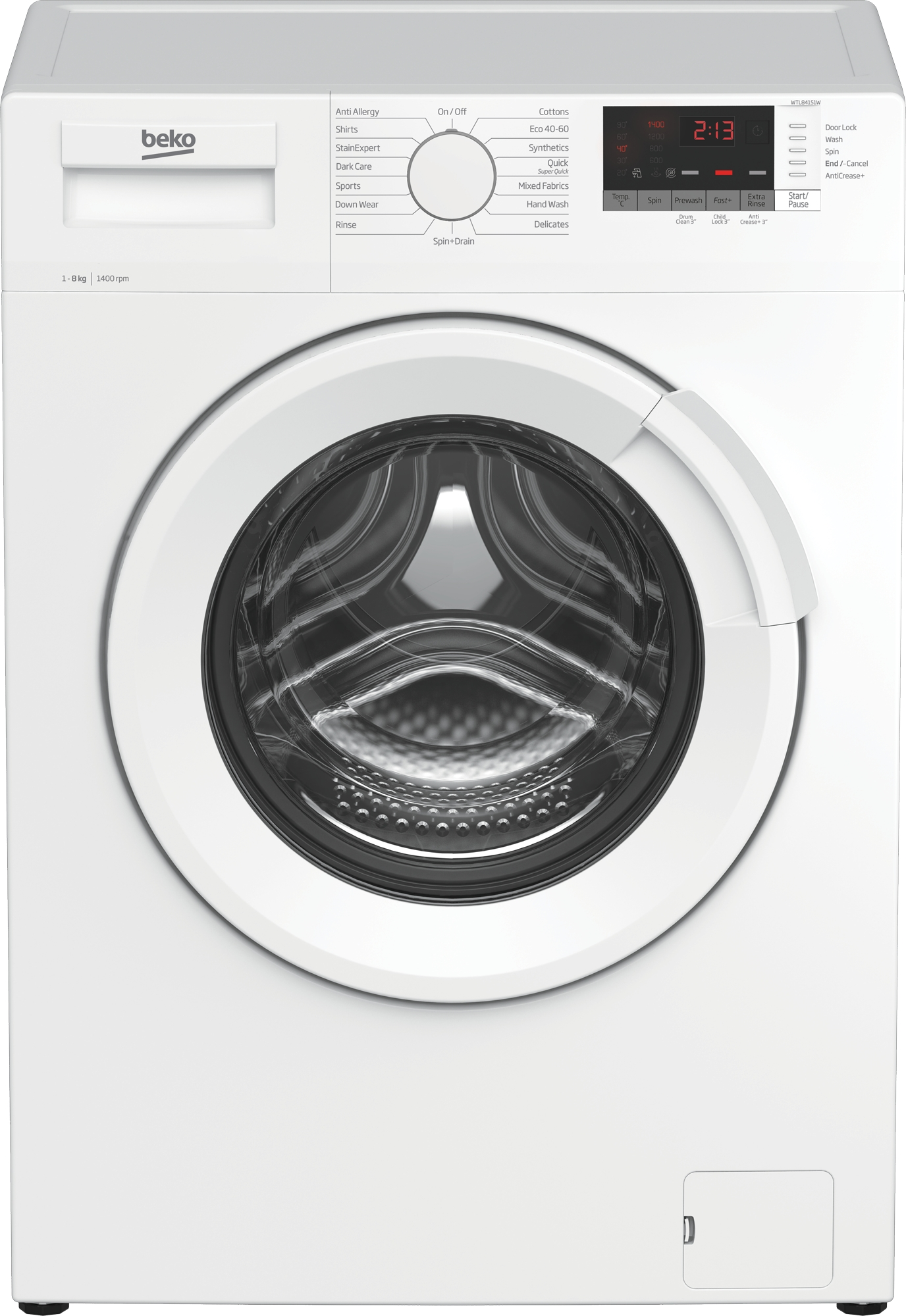 Beko WTL84151W Washing Machine 8kg 1400 Spin Speed