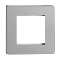 Varilight Screwless Flatplate 2G Grid Plate Brushed Steel