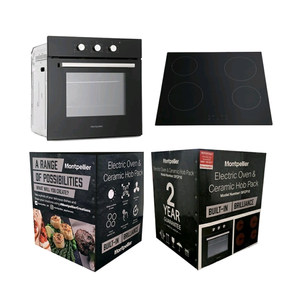 Montpellier SFCP11 Electric Single Fan Oven And Ceramic Hob Pack