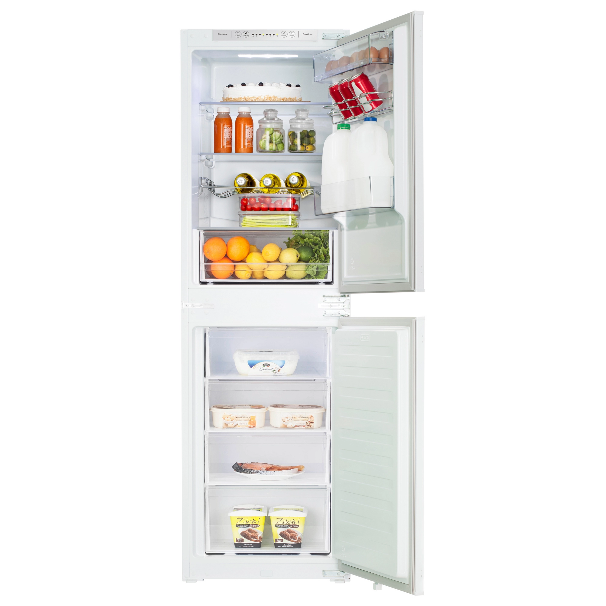 Hisense RIB291F4AWE 54cm Integrated 50 50 Built in Frost Free Fridge Freezer E Rating - White
