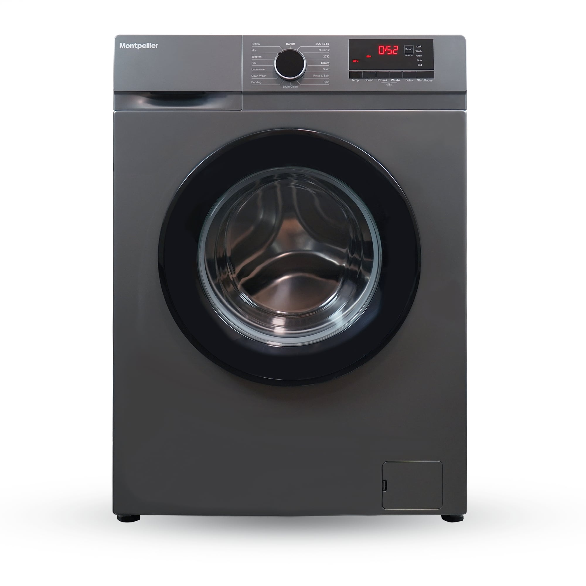 Montpellier MDAWM1014S 10kg 1400rpm Washing Machine in Silver/Dark Inox