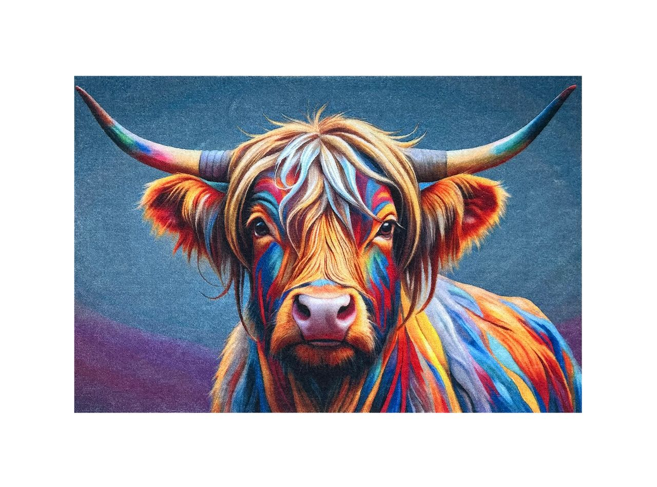 Likewise Knightsbridge Highland Cow Abstract 75 x 50cm
