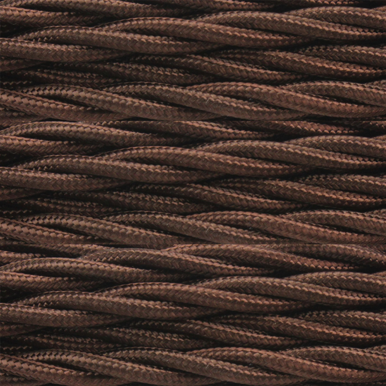 Cable 2 Core Braided 0.75mm Brown Twist 
