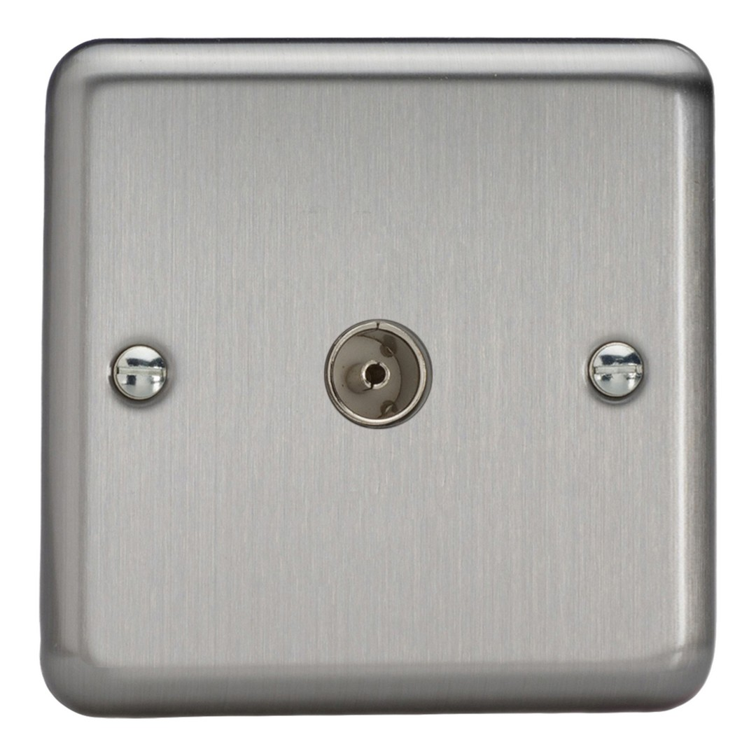 Varilight Matt Chrome 1Gang Coax Socket