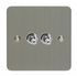 Varilight Ultraflat 2Gang Toggle Switch Brushed Steel