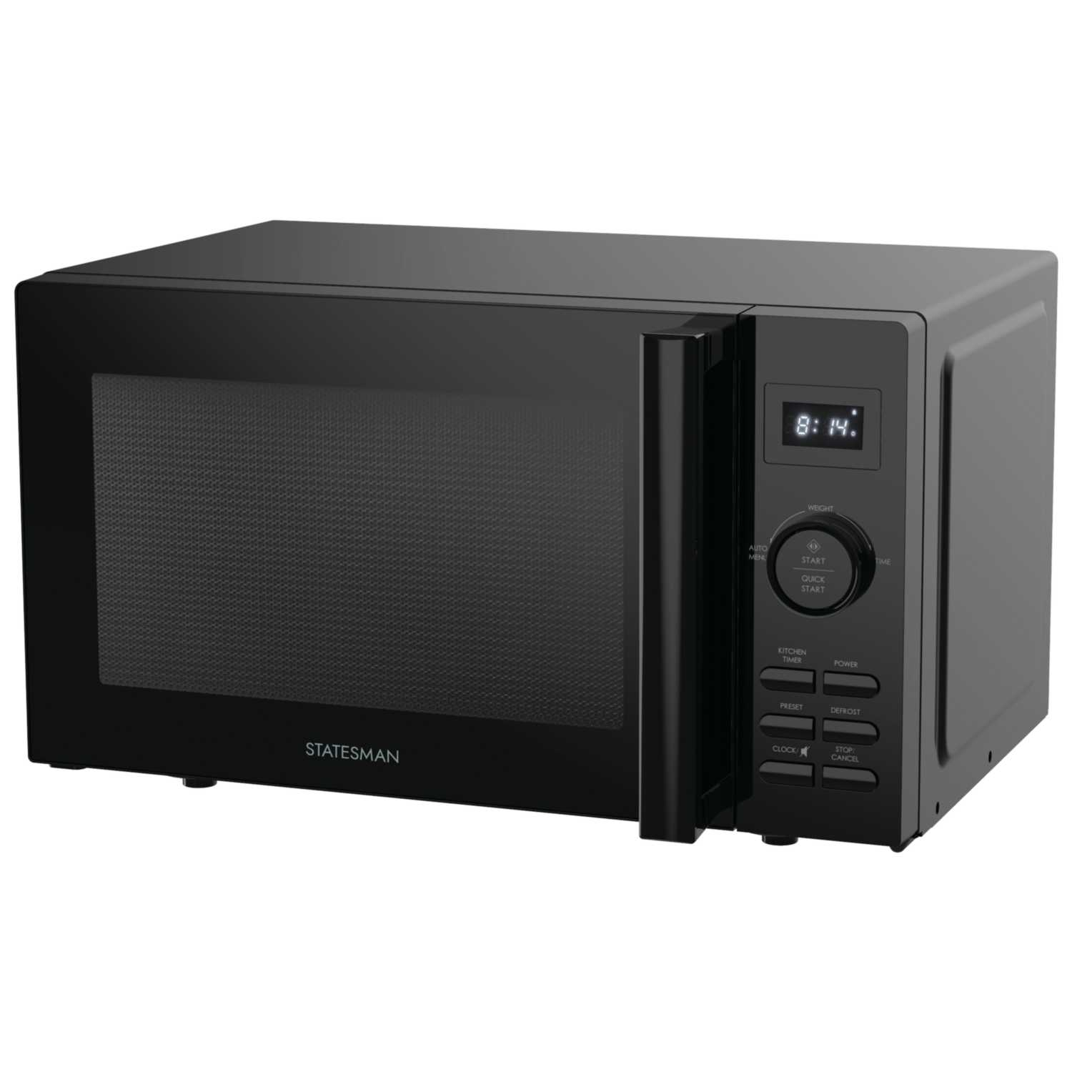 Statesman SKMS0820DSB Solo Digital Microwave, 20 Litre, 800W, Stainless Steel Interior, Black