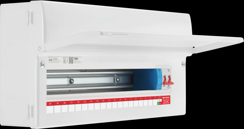 BG Consumer Unit 22Mod 19Way c/w SPD + 100A Switch 