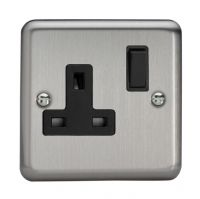 Varilight Matt Chrome Single Socket c/w Black Insert 