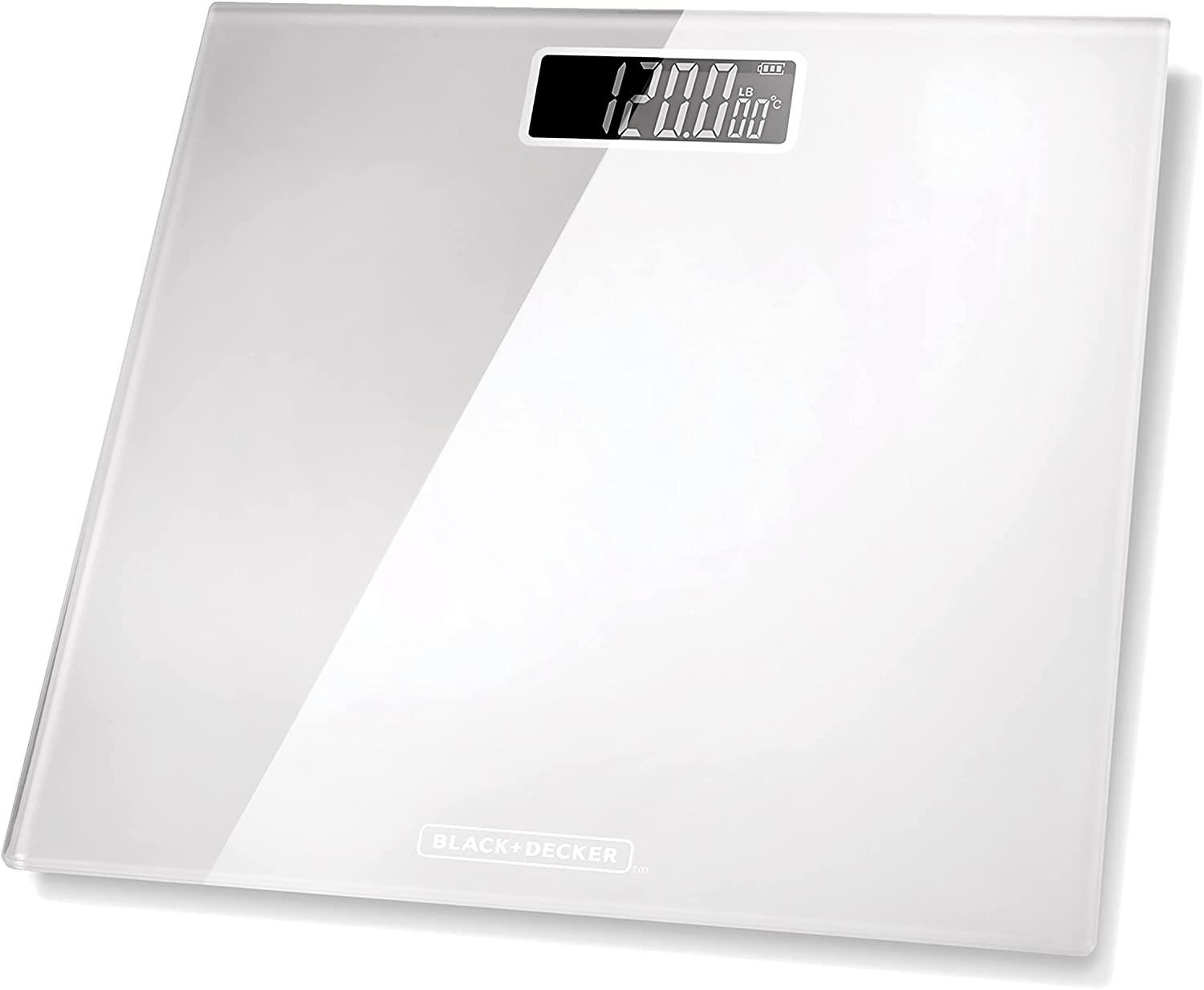 Black and Decker BD1199 Glass Electronic Bathroom Scales WHITE 