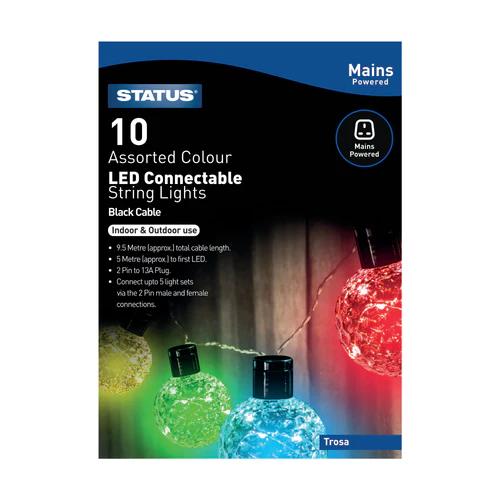 Status TROSA 10 Connectable Multi Coloured LED Party Lights Indoor/Outdoor Mains Powered 