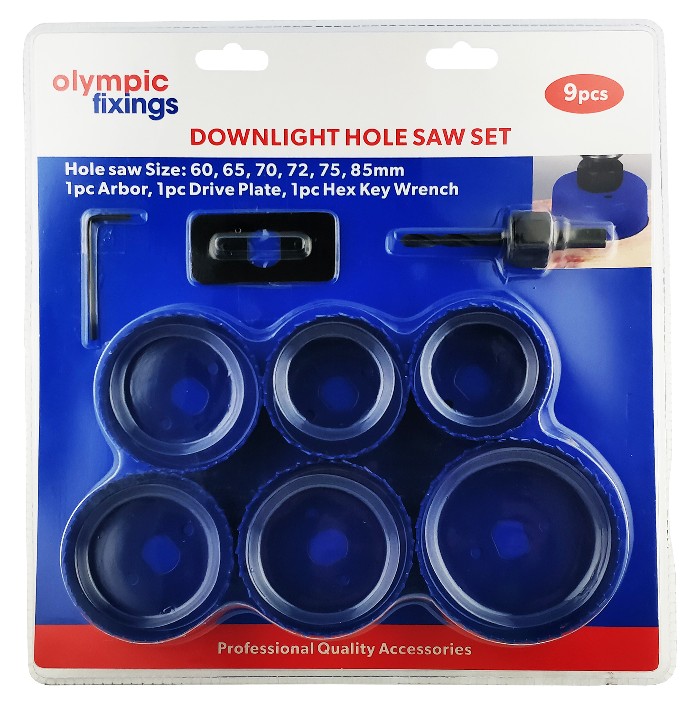 Olympic Downlight Holesaw Set 9 Piece 