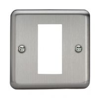 Varilight Matt Chrome 1Gang Grid Plate