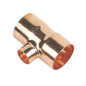 Copper Reducing Tee 28mm x 28mm x 15mm Endfeed 